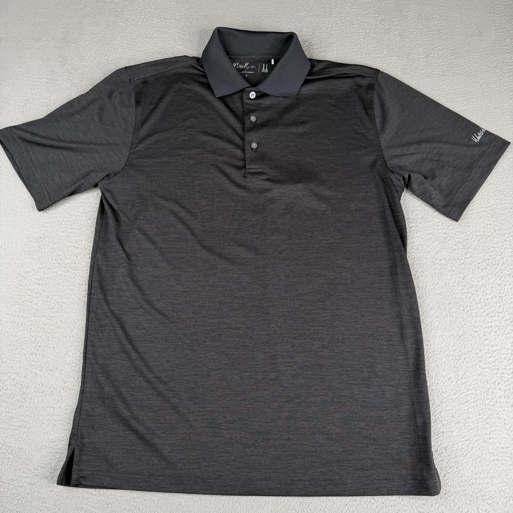 Walter Hagen Polo Shirt Mens Small Black Space Dye 11 Majors Golf MGA31157